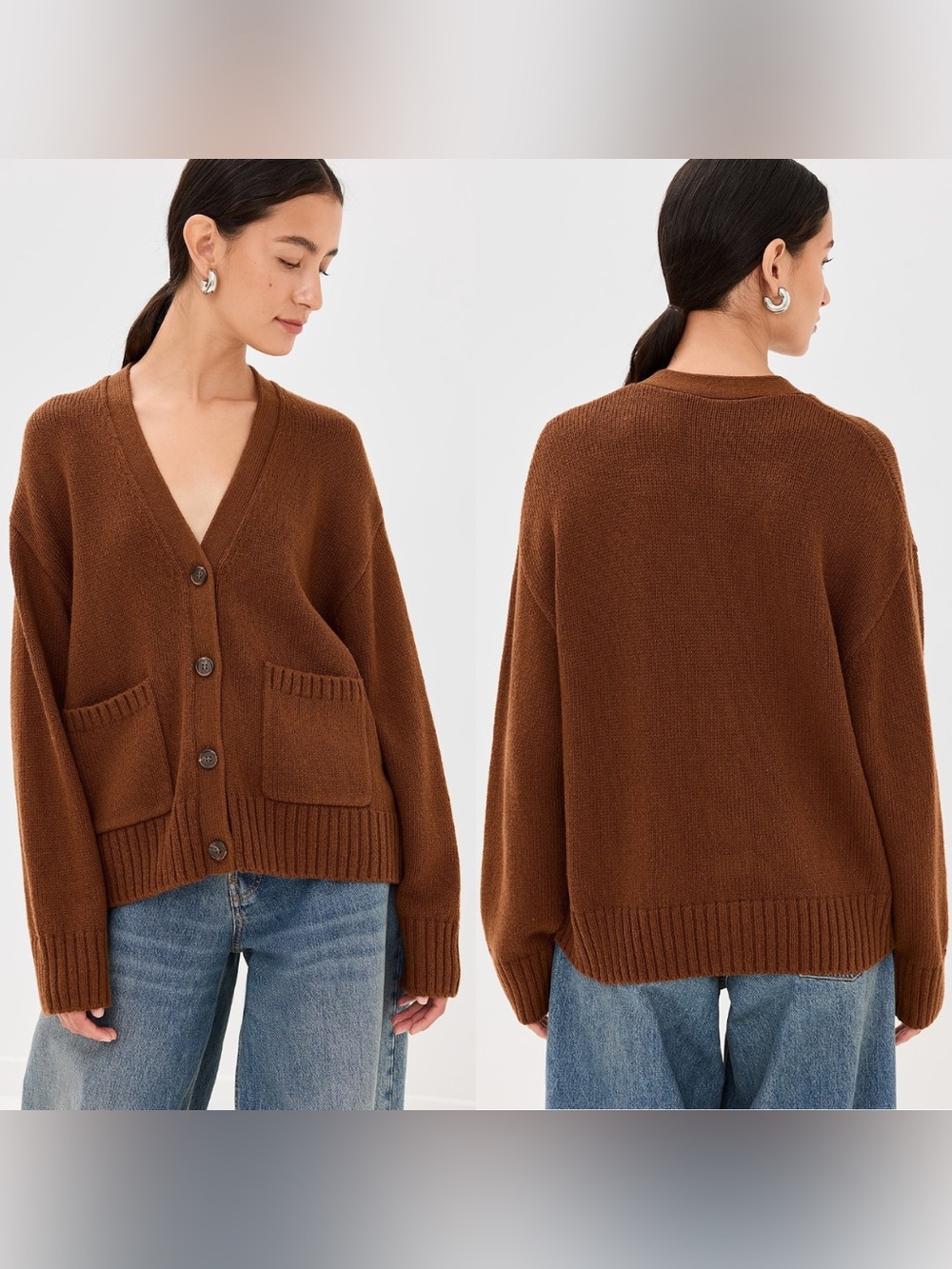 Jenni Kayne NWT Barrett Everyday Wool Cotton Cardigan in Copper • Small